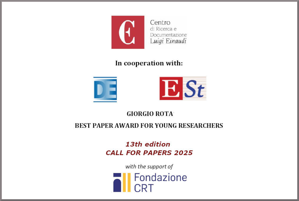 XIII Giorgio Rota Best Paper Award / Call for paper